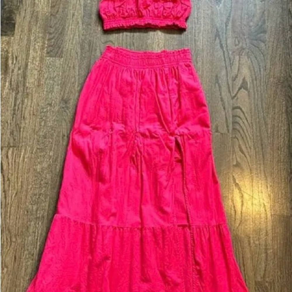 Abercrombie & Fitch Pink Maxi A-line Dress Set